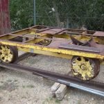 31. Railroad section crew flatcar, #2289 stamped on top of channel iron frame.